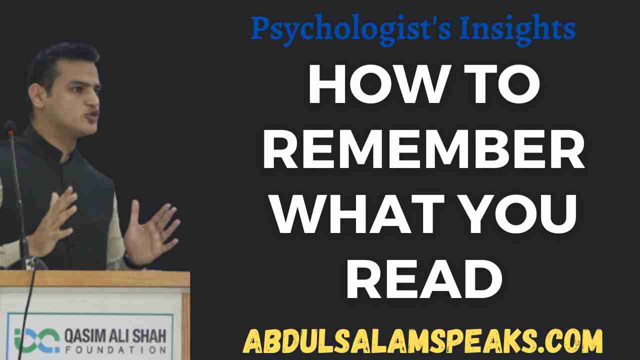 How to Remember What you read